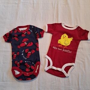 Lazy One bundle of 2 size 6 months bodysuits, both are EUC of better